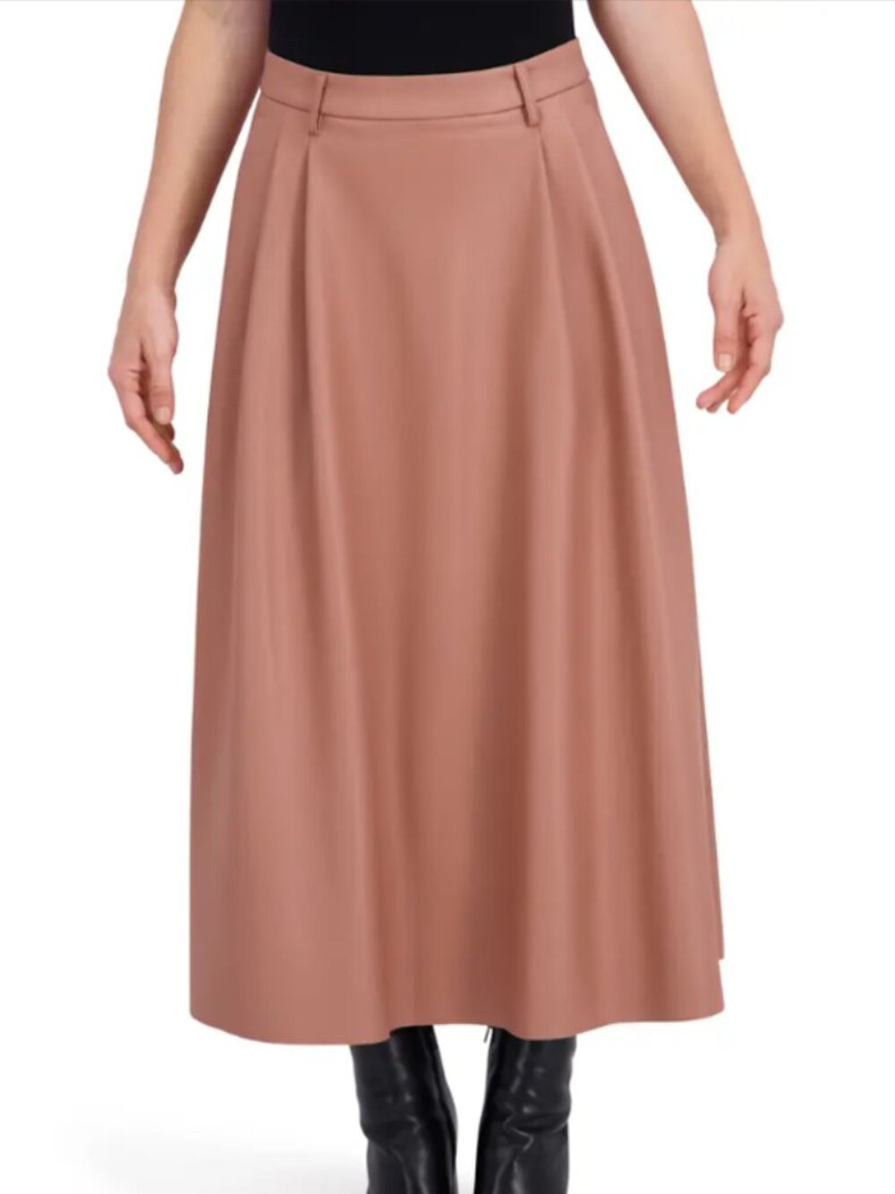Supersoft Faux Leather Pocketed Skirt